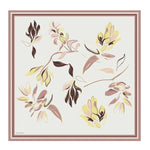 Ekru Pembe Floral Desenli İpek Eşarp  Mısırlı 1951