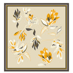 Taş Kahverengi Floral Desenli İpek Eşarp  Mısırlı 1951