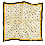 Oranj Siyah Monogram Desenli İpek Eşarp  Mısırlı