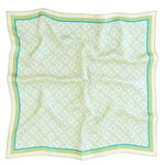 Pudra Mint Monogram Desenli İpek Eşarp  Mısırlı 1951