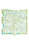Pudra Mint Monogram Desenli İpek Eşarp