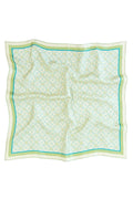 Pudra Mint Monogram Desenli İpek Eşarp