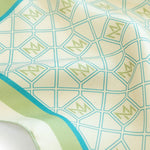Pudra Mint Monogram Desenli İpek Eşarp  Mısırlı 1951