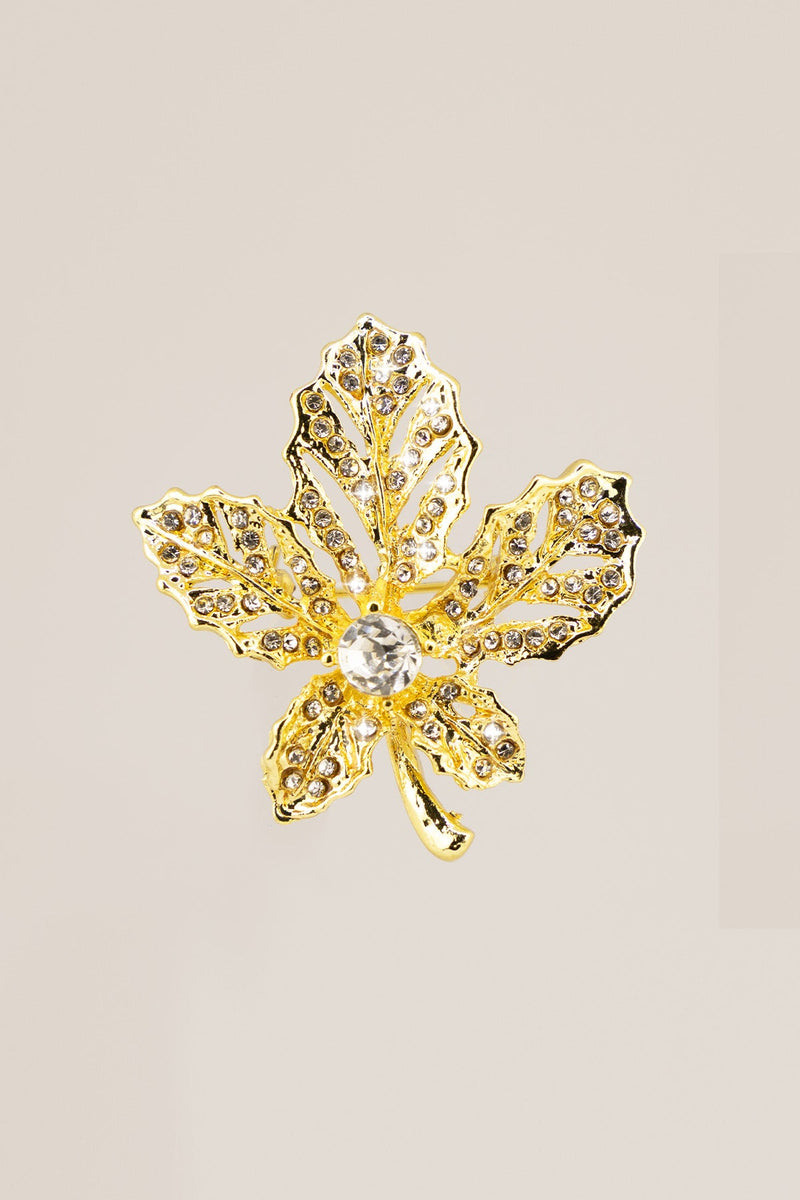 Gold Işıltılı Yaprak Broş  Mısırlı