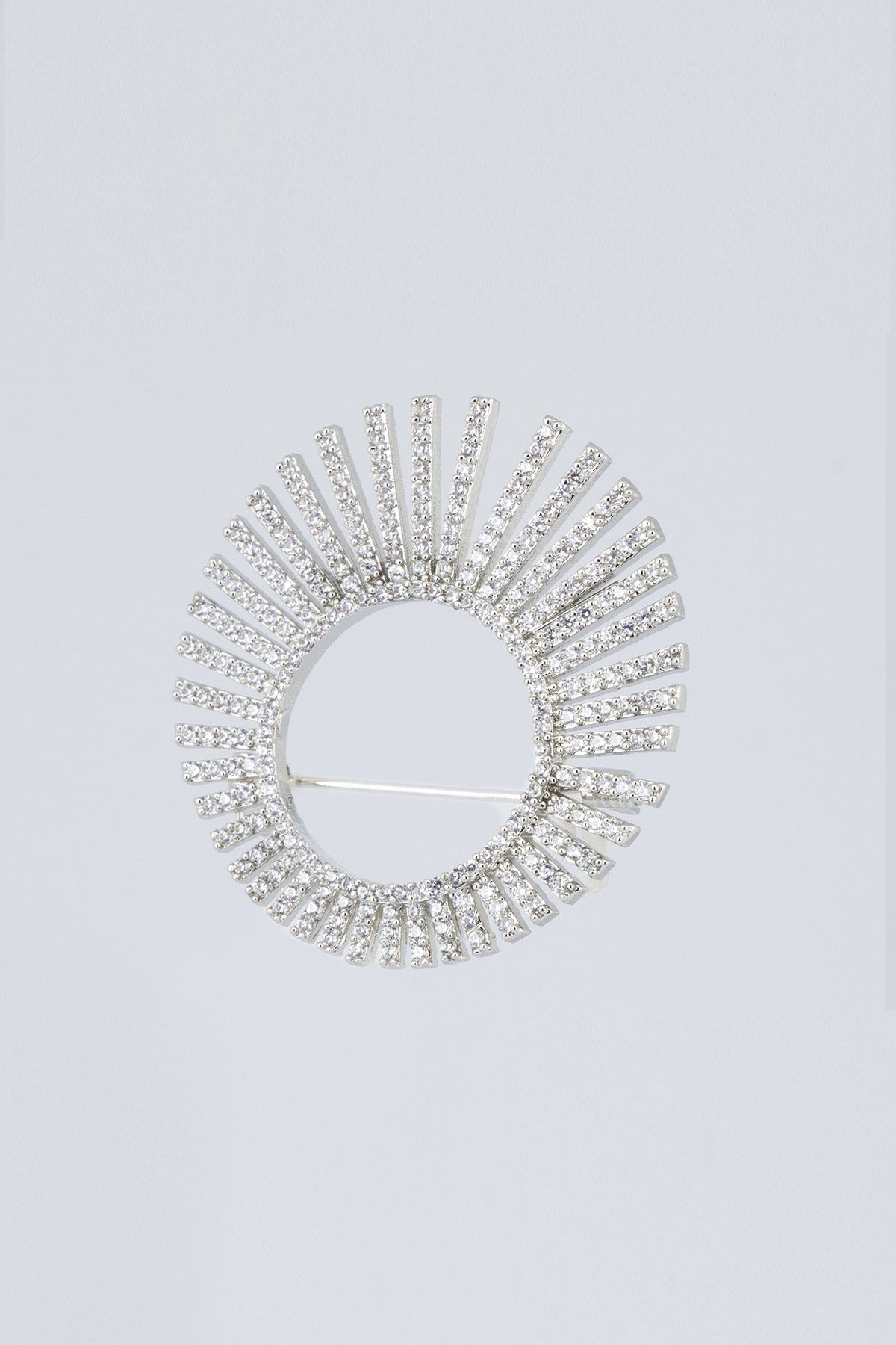 Silver Kristal Işık Çemberi Broş  Mısırlı
