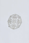 Silver Motifli Kristal Broş