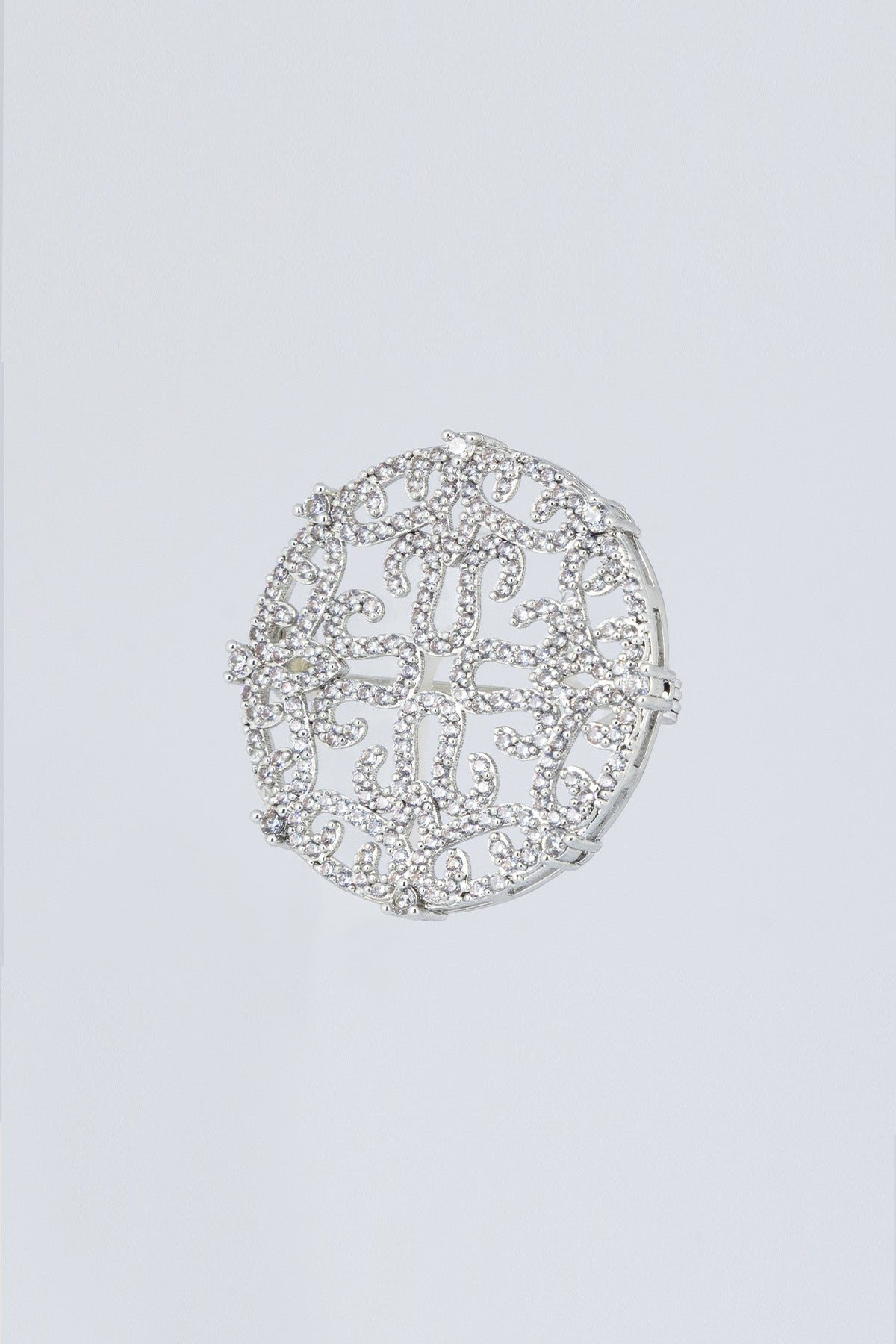 Silver Motifli Kristal Broş  Mısırlı