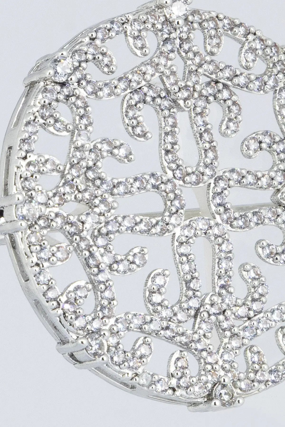 Silver Motifli Kristal Broş  Mısırlı 1951