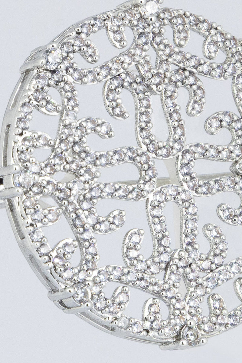 Silver Motifli Kristal Broş  Mısırlı