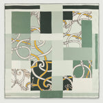 Mint Patchwork Zincir Motifli İpek Eşarp  Mısırlı 1951