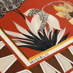 Kiremit Vintage Floral Motifli İpek Eşarp  Mısırlı 1951