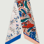Mavi Mandala Desenli Çift Taraflı İpek Fular  Mısırlı 1951