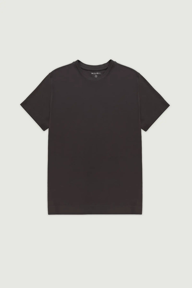 Antrasit Kısa Kollu Örme Erkek T-Shirt