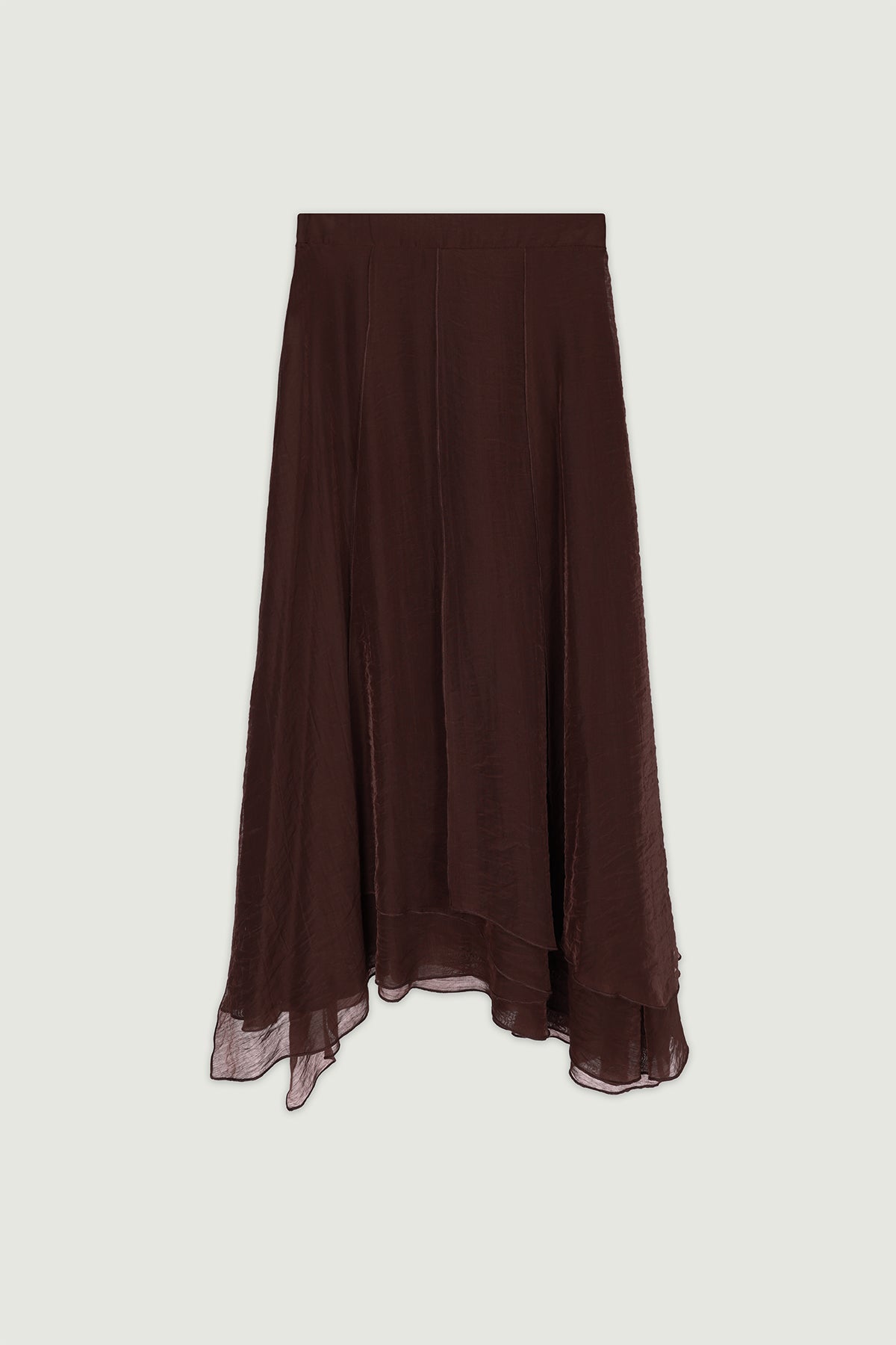 Bordo Asimetrik Kesim Uzun Etek  Mısırlı
