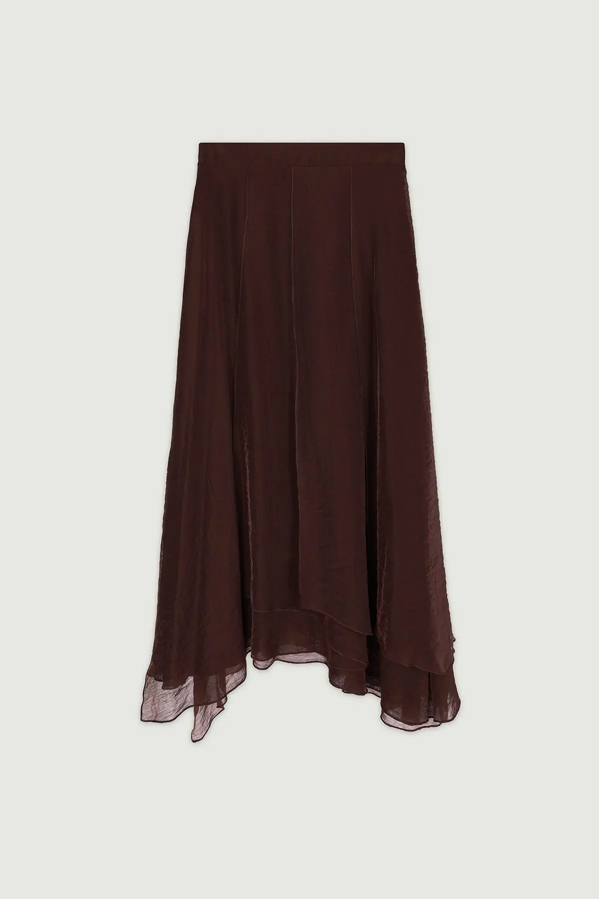 Bordo Asimetrik Kesim Uzun Etek  Mısırlı
