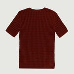 Bordo Örgü Dokulu Kadın T-Shirt  Mısırlı
