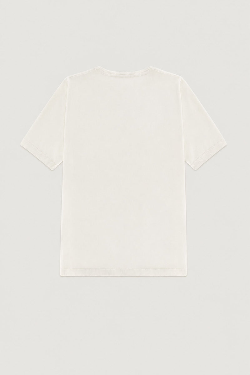 Ekru V Yaka Triko Kadın T-Shirt  Mısırlı