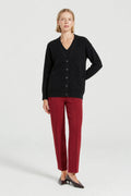 Siyah Düğmeli Midi Kadın Hırka