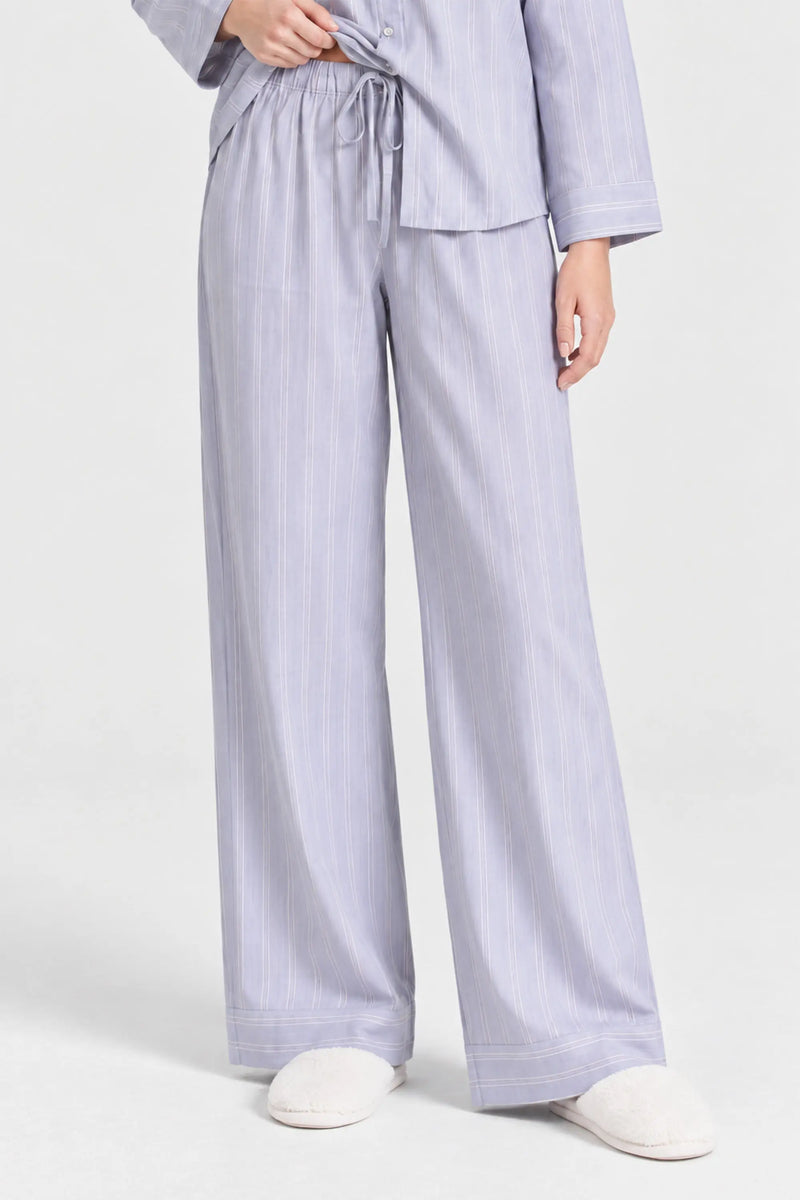 Mavi Beyaz Çizgili Kadın Pijama Altı  Mısırlı