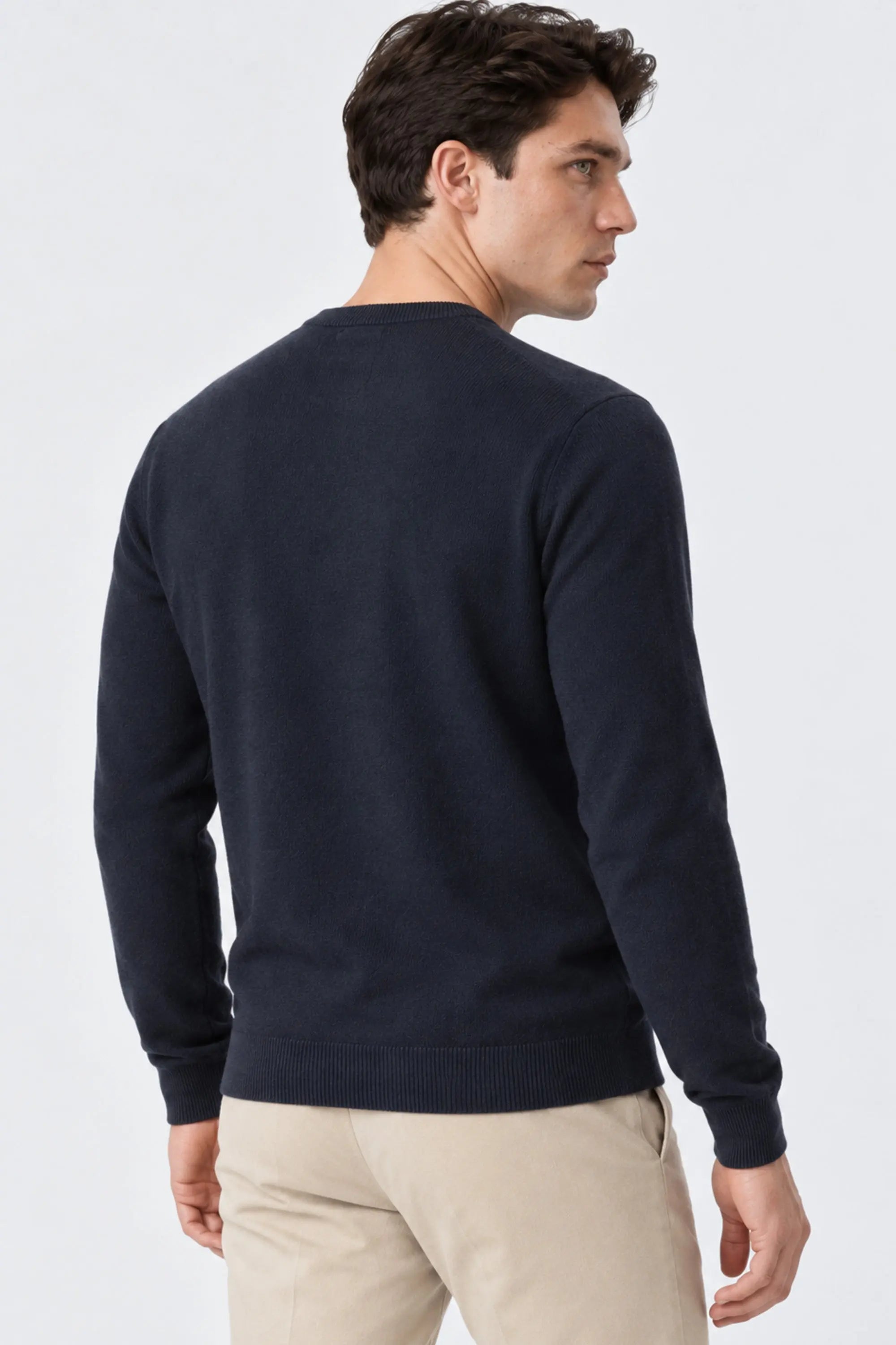 Lacivert Bisiklet Yaka Erkek Kazak  Mısırlı