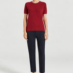 Mürdüm-Ekru Kontrast Şeritli Kazak  Mısırlı