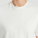 Ekru Bisiklet Yaka Örme Kadın T-Shirt  Mısırlı