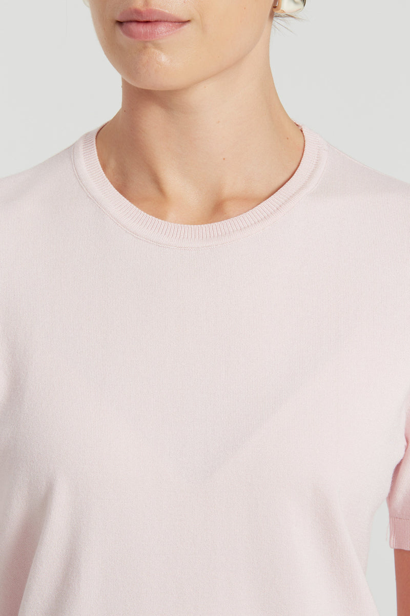 Toz Pembe Kısa Kollu Kadın T-Shirt  Mısırlı