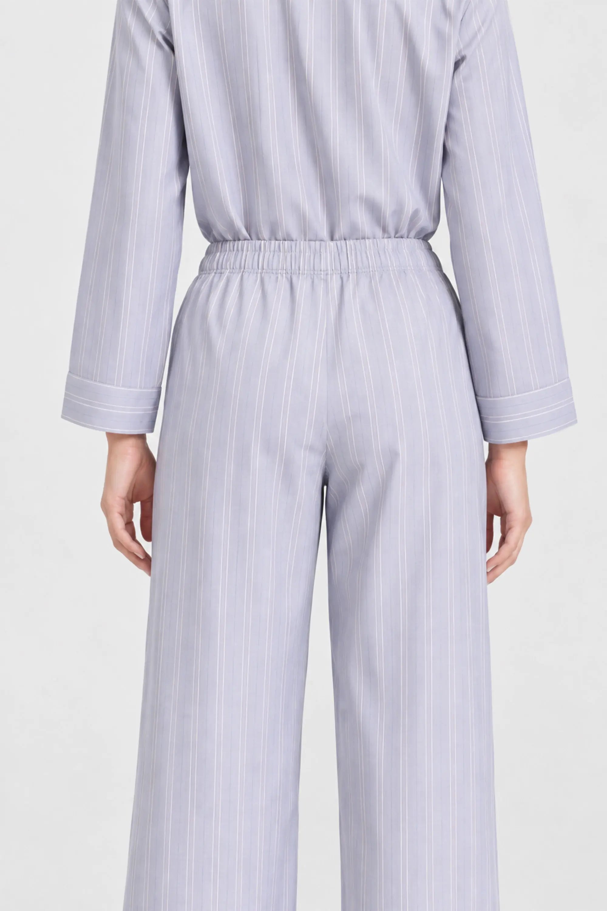 Mavi Beyaz Çizgili Kadın Pijama Altı  Mısırlı
