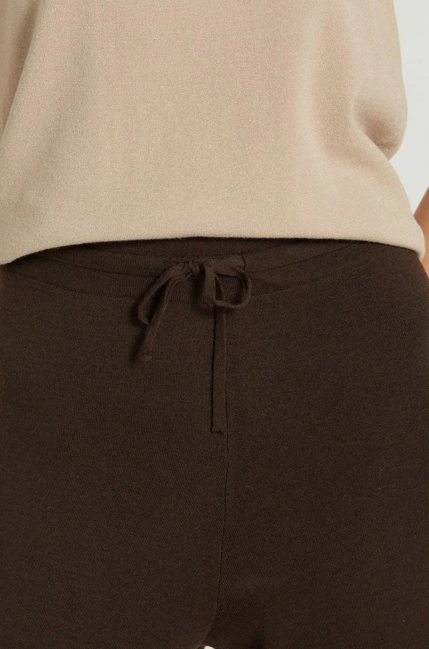 Kahve Beli Bağcıklı Bol Paça Kadın Pantolon  Mısırlı