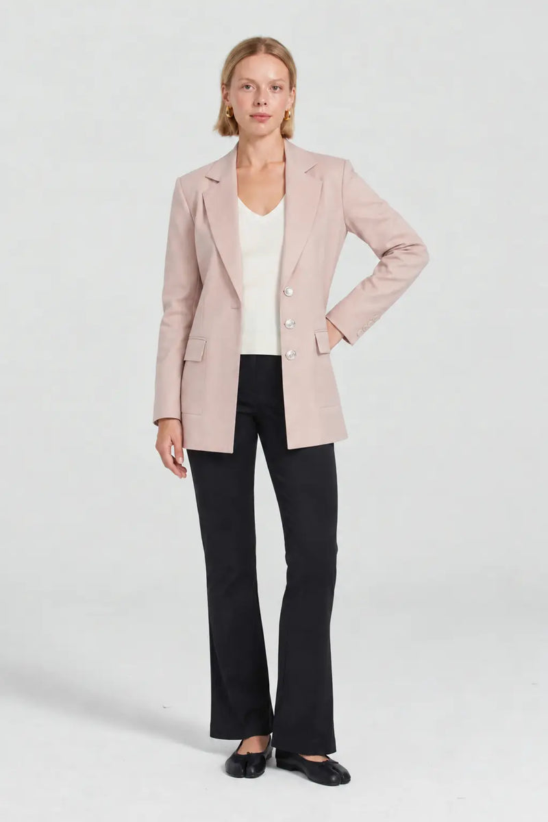 Camel Triko Kadın Blazer Ceket  Mısırlı