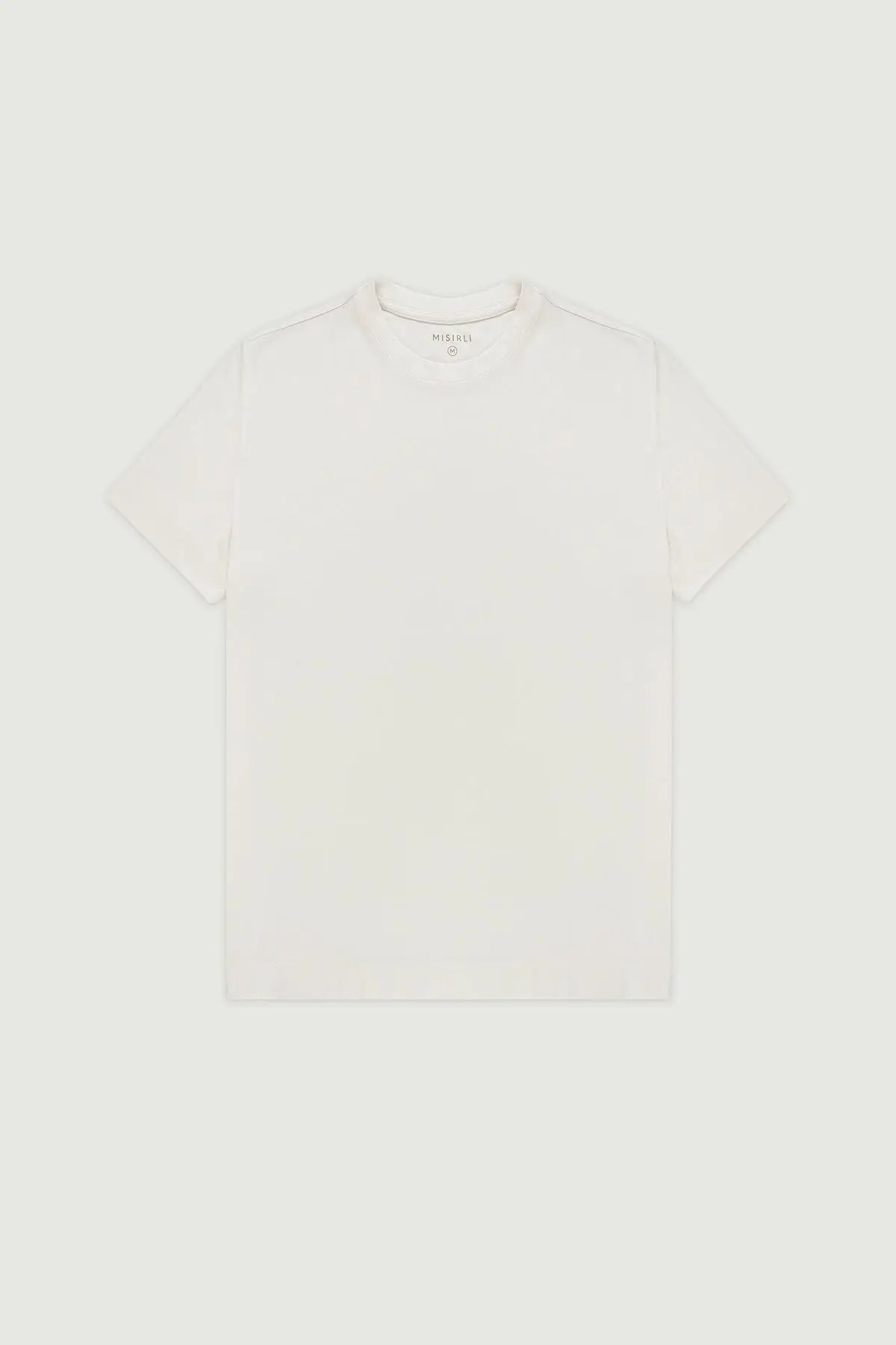 Ekru Kısa Kollu Örme Erkek T-Shirt  Mısırlı