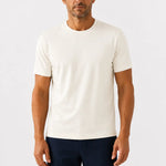 Ekru Kısa Kollu Örme Erkek T-Shirt  Mısırlı