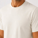 Ekru Kısa Kollu Örme Erkek T-Shirt  Mısırlı