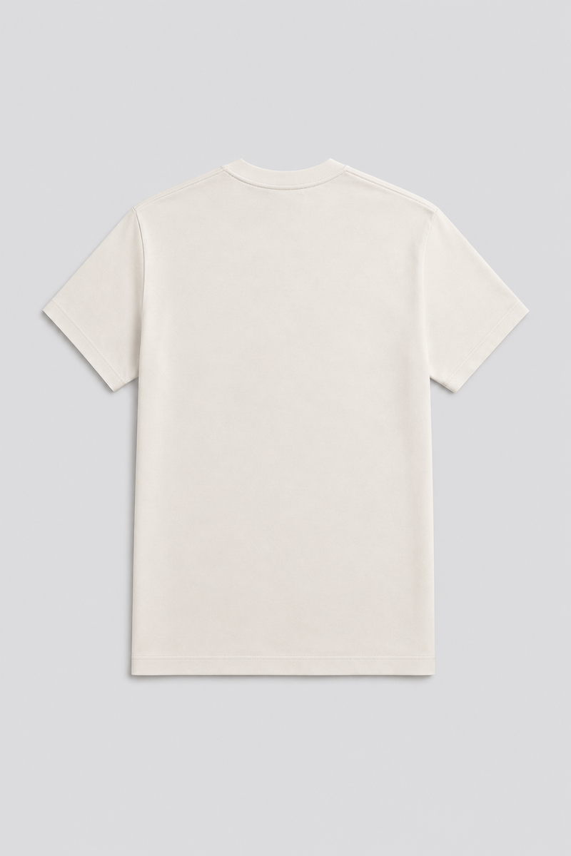 Ekru Kısa Kollu Örme Erkek T-Shirt