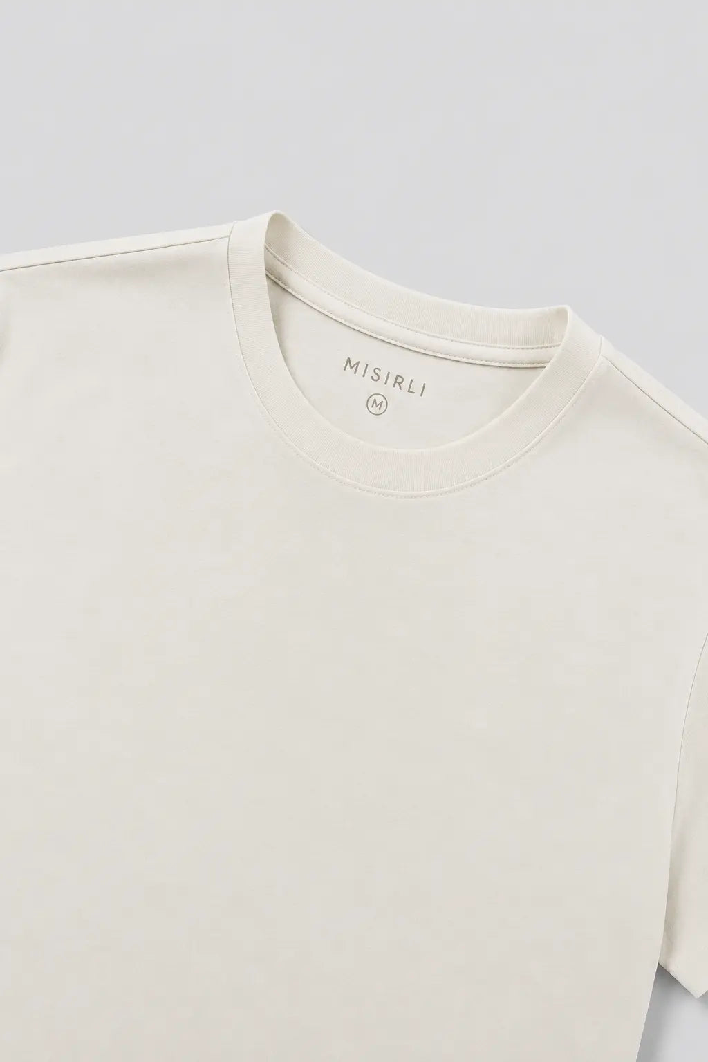 Ekru Kısa Kollu Örme Erkek T-Shirt  Mısırlı