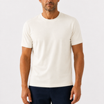 Ekru Kısa Kollu Örme Erkek T-Shirt  Mısırlı