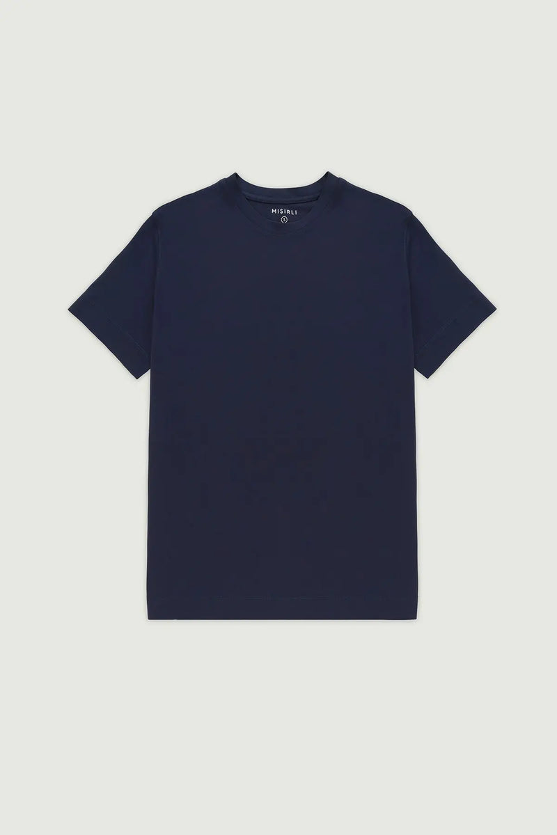 Lacivert Kısa Kollu Örme Erkek T-Shirt