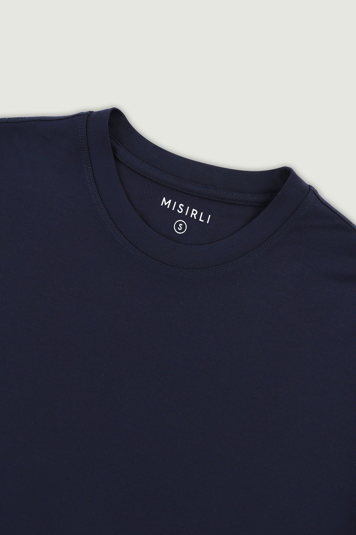 Lacivert Kısa Kollu Örme Erkek T-Shirt  Mısırlı