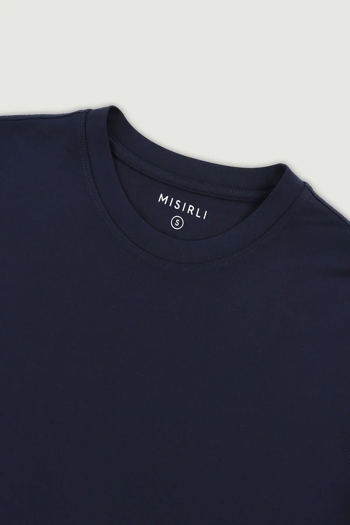 Lacivert Kısa Kollu Örme Erkek T-Shirt  Mısırlı
