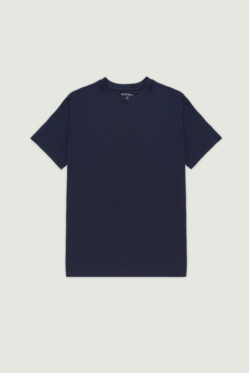 Lacivert Kısa Kollu Örme Erkek T-Shirt