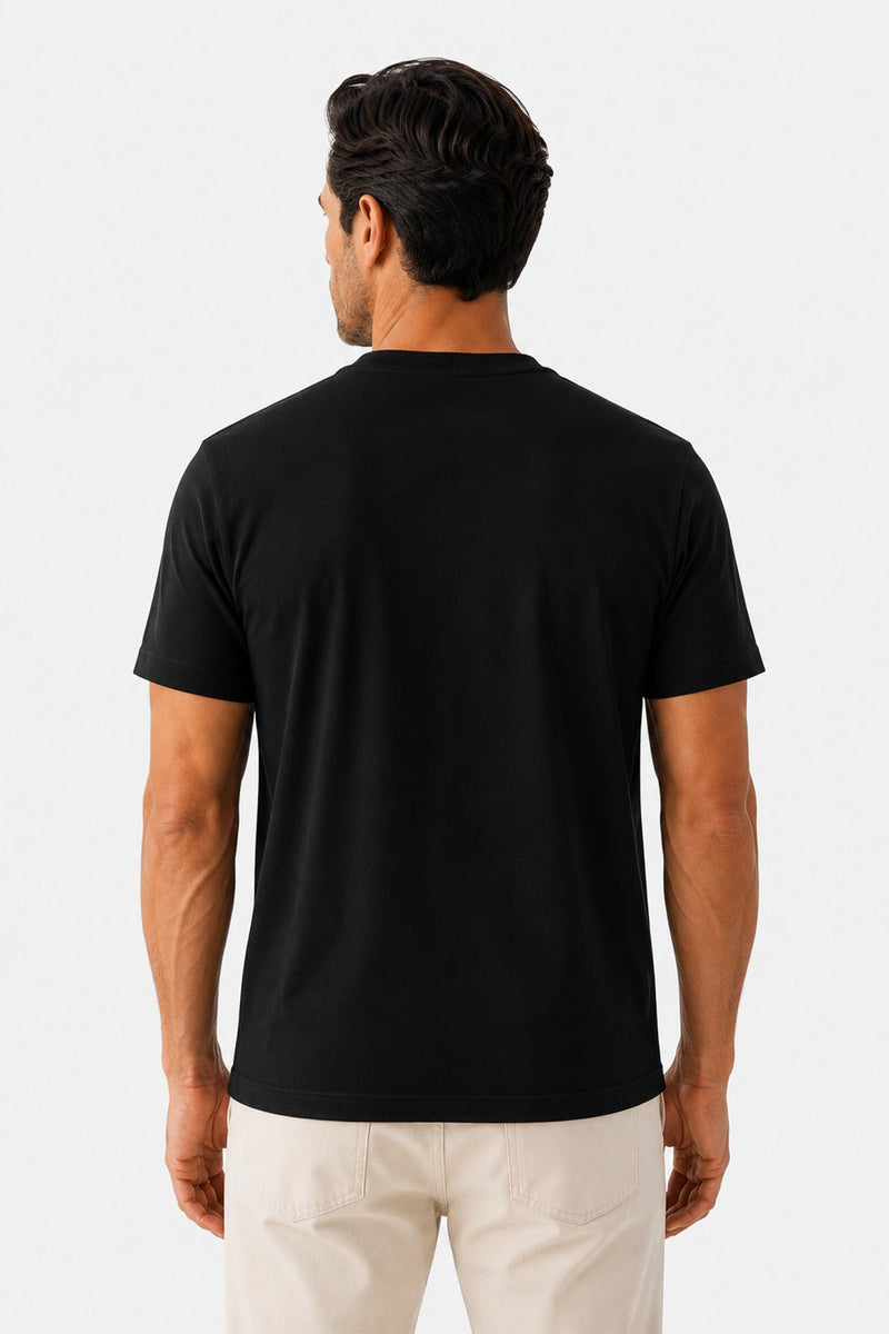 Siyah Bisiklet Yaka Triko Erkek T-Shirt  Mısırlı