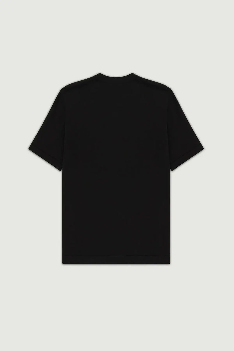 Siyah Bisiklet Yaka Triko Erkek T-Shirt