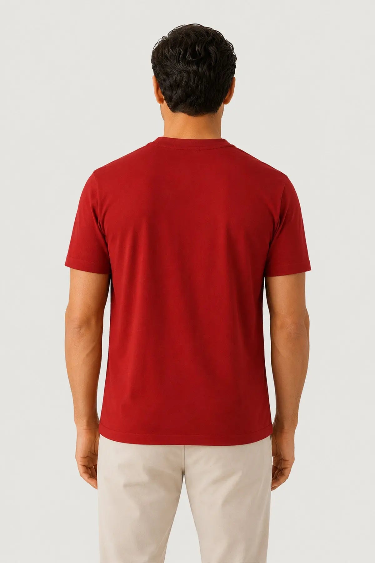 Kiremit Bisiklet Yaka Triko Erkek T-Shirt  Mısırlı