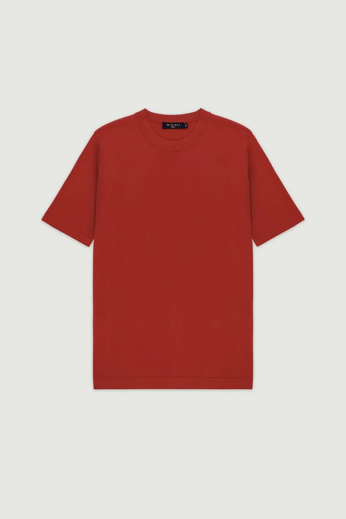 Kiremit Bisiklet Yaka Triko Erkek T-Shirt  Mısırlı