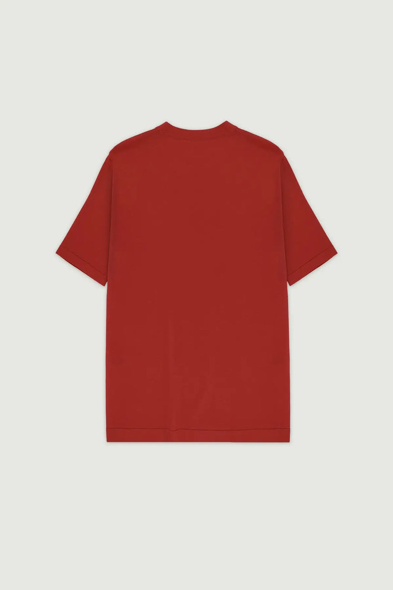 Kiremit Bisiklet Yaka Triko Erkek T-Shirt
