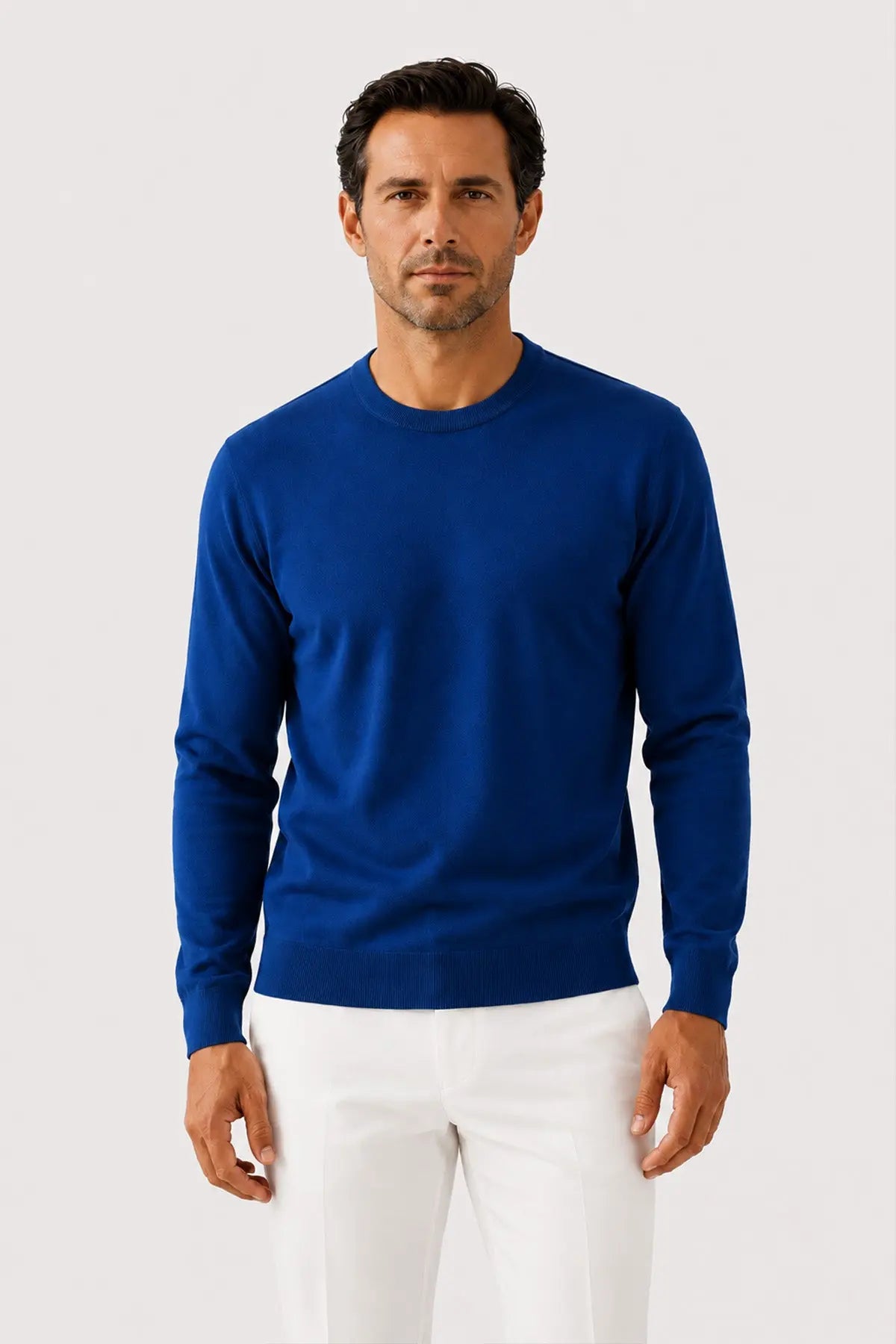 Saks Mavi Uzun Kollu Triko Erkek T-Shirt  Mısırlı