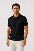 Siyah Polo Yaka Triko Erkek T-Shirt