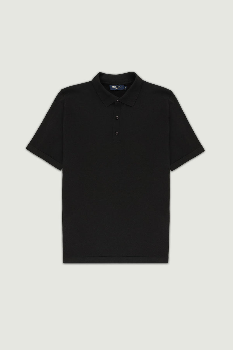 Siyah Polo Yaka Triko Erkek T-Shirt  Mısırlı
