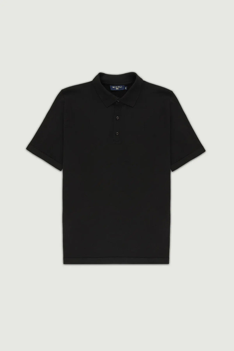 Siyah Polo Yaka Triko Erkek T-Shirt  Mısırlı