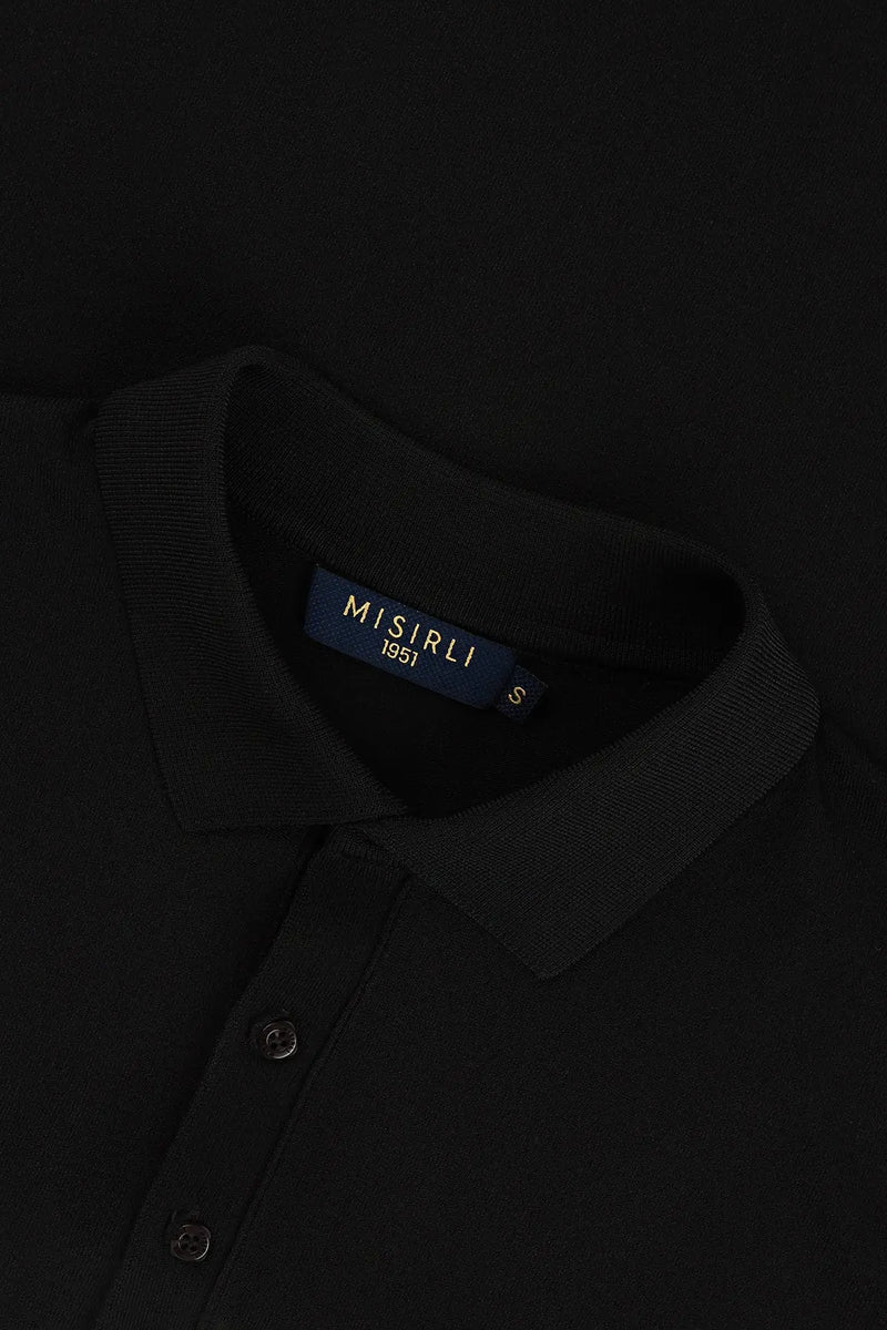 Siyah Polo Yaka Triko Erkek T-Shirt